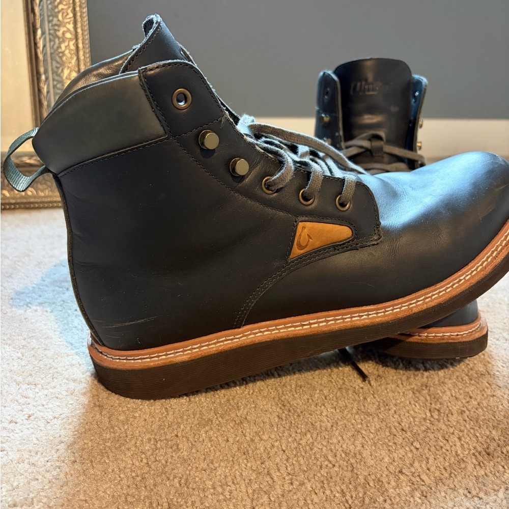 OluKai Men's KilaKila Waterproof Leather Boots - Picture 2 of 6